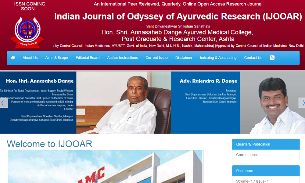 Indian Journal of Odyssey of Ayurvedic Research (IJOOAR)